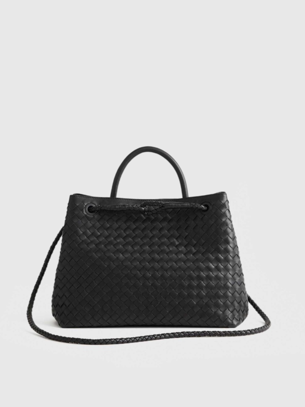 Quince Romy Handwoven Satchel in Black